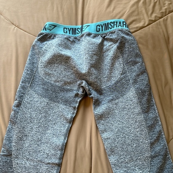 Gymshark Flex Leggings - Charcoal Grey Marl/Blue - Size Medium - Picture 4 of 6